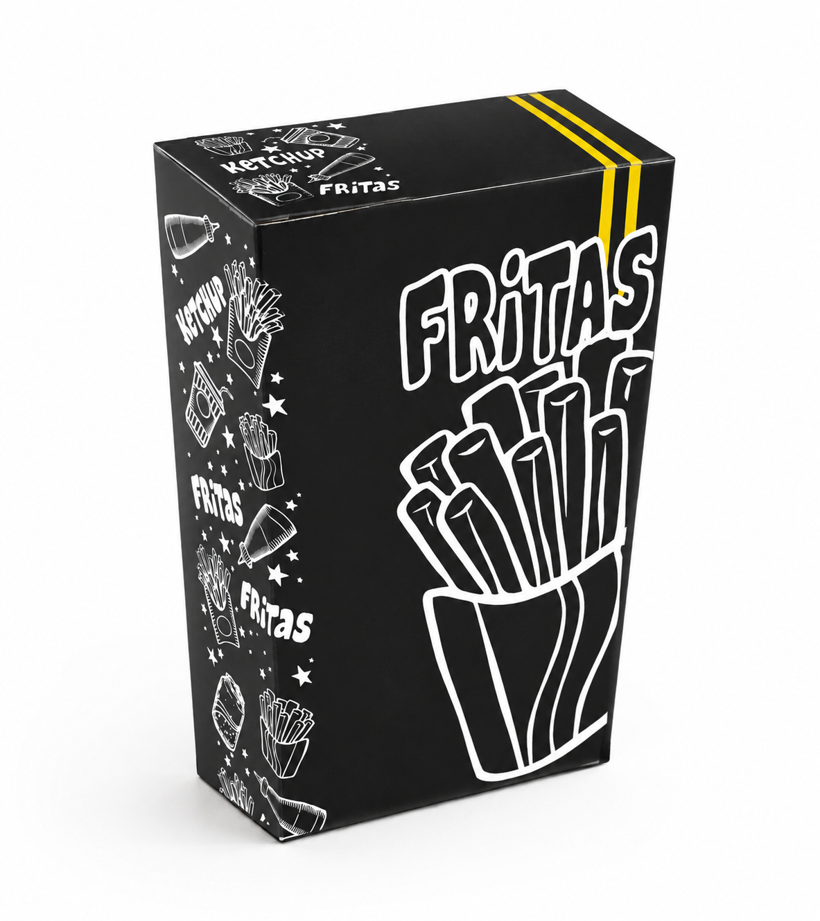 Embalagem de Batata Frita — Caixa Fechada para delivery — embalagem food service TopFood